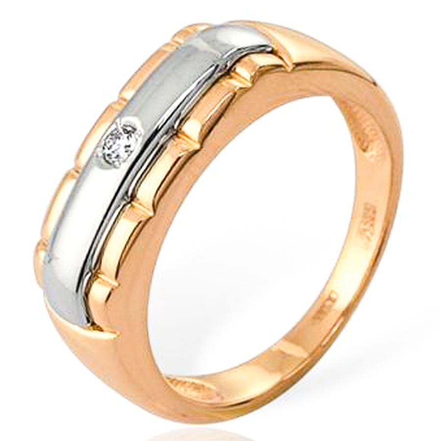 Кольцо, золото, бриллиант, 01-0072